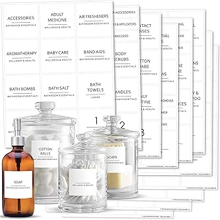 Quesera® 174 autocollants de salle de bain minimalistes avec maquillage impression noire