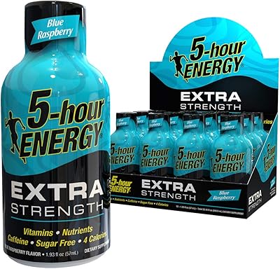 Energy shot 5 heures, myrtille extra-forte, 54,7 g x 12 unités