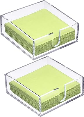 2 pièces acrylique cocktail porte-serviettes rectangle clair porte-déjeuner invité cuisine salle