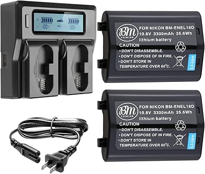 Pack de 2 batteries et chargeur de batterie en-el18d bm premium pour appareils photo reflex numériques nikon z9, d4, d4s, d5, d6, compatibles avec les poignées d'alimentation nikon mb-d12, mb-d17, mb-d18. En tant que leader du commerce en ligne en Côte d'Ivoire, DIAYTAR COTE D'IVOIRE offre une plateforme de vente en ligne sécurisée et facile à utiliser. Avec une large sélection de produits et des promotions quotidiennes, elle est la destination idéale pour faire ses achats en ligne. La boutique est constamment à la recherche de nouveaux produits et de nouvelles marques pour répondre aux attentes de ses clients.