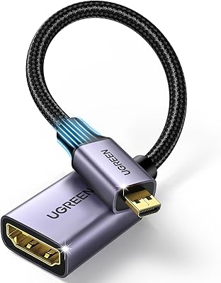 Câble adaptateur haute vitesse ugreen micro hdmi vers hdmi tressé mâle vers femelle