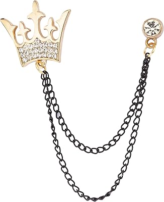 Couronne de roi doré de chevalier avec chaîne noire, épingle à revers, manteau, veste de costume, cadeau de fête de mariage, accessoires de col de chemise, broche. DIAYTAR COTE D'IVOIRE s'engage à offrir à ses clients une expérience d'achat en ligne sécurisée et fiable. Les transactions sont protégées par des protocoles de sécurité avancés, et les informations personnelles des clients sont traitées avec confidentialité. La boutique en ligne propose également des conseils d'achat et des recommandations personnalisées pour aider les clients à trouver les produits qui leur conviennent le mieux.