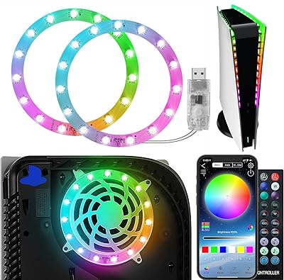 Lumières led du contrôleur ps5 accessoires de bricolage de lumière rvb ps5 avec