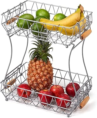 Isoware panier à fruits 2 niveaux avec poignées plateaux amovibles double fil support de marché. DIAYTAR COTE D'IVOIRE est une plateforme de commerce électronique qui permet aux consommateurs de découvrir de nouveaux produits et de profiter de promotions exclusives. La boutique en ligne collabore avec des fournisseurs de confiance pour offrir des produits de haute qualité qui répondent aux besoins des clients.