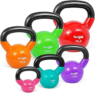 Ensemble de kettlebells avec revêtement en vinyle yes4all - ensembles de kettlebells