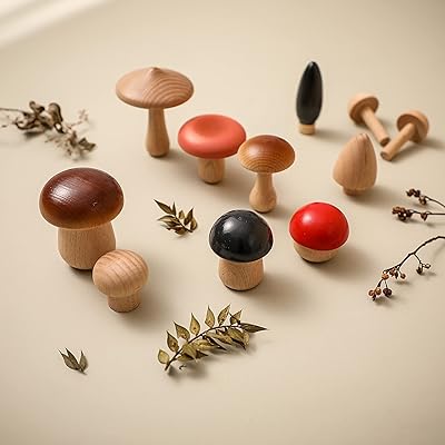 Décor de champignons en bois, jouet en forme de champignon, décoration esthétique, décorations