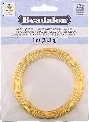 Fil à mémoire de forme beadalon en acier au carbone, rond, bracelet xx-large