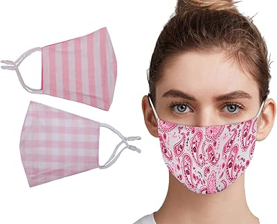 Masques 3 pièces pour femme milano home, réversibles, réutilisables, lavables avec sangles d'oreilles