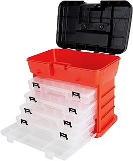 Boîte à outils avec système d'étagères stolort de 11 pouces avec 4 compartiments