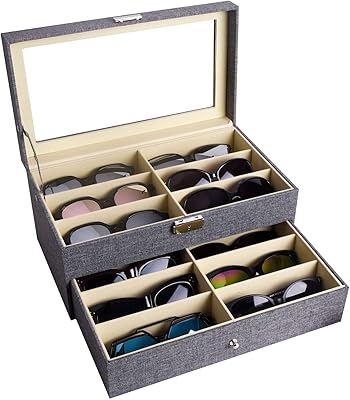 Cuir 12 pièces rangement pour lunettes et lunettes de soleil présentoir tiroir organisateur verrouillable. La boutique en ligne DIAYTAR COTE D'IVOIRE propose une expérience d'achat unique et personnalisée à ses clients. Avec plus de 300 000 références de produits, les clients peuvent trouver tout ce dont ils ont besoin, du divertissement aux produits de tous les jours. Les équipes de DIAYTAR COTE D'IVOIRE sont à l'écoute des clients pour répondre à leurs besoins et leur offrir un service de qualité.
