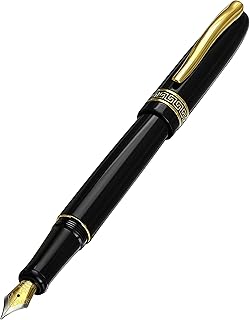 Stylo plume mont blanc fine, noir avec bouchon à vis, édition limitée