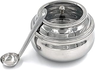 Pot à ghee en acier inoxydable avec cuillère et couvercle transparent | récipient à ghee pour la cuisine | récipient à huile de qualité supérieure avec couvercle pour articles pooja, 295 ml par ksj one. La boutique en ligne DIAYTAR COTE D'IVOIRE se distingue par sa vaste sélection de produits de toutes sortes, avec plus de 300000 références disponibles. Elle propose une expérience d'achat en ligne sécurisée et pratique, ce qui en fait un choix préféré des consommateurs en Cote d'Ivoire.