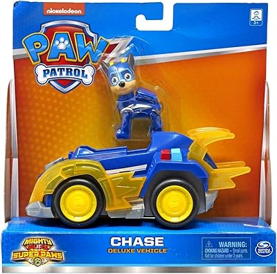 Véhicule de luxe paw patrol super paws de mighty pups avec figurine à