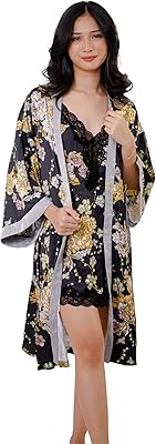 Ensemble 2 pièces metazo robe kimono en satin doux + chemise de nuit en dentelle (lingerie). DIAYTAR COTE D'IVOIRE est une boutique en ligne généraliste qui propose plus de 300 000 références de produits, faisant d'elle l'un des leaders du marché ivoirien. Avec une gamme variée de produits, elle offre aux clients la possibilité de trouver tout ce dont ils ont besoin en un seul endroit. Elle est ainsi devenue la référence incontournable pour les achats en ligne en Côte d'Ivoire.