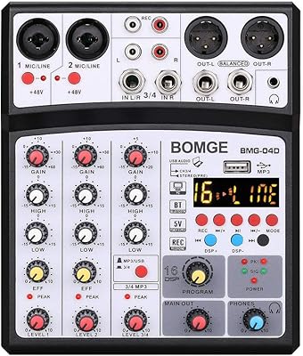 Boomage 04d table de mixage dj portable bluetooth 4 canaux avec interface usb, entrée d'alimentation fantôme 48 v, 16 effets d'écho pour l'enregistrement, la diffusion en direct et le chant (noir). DIAYTAR COTE D'IVOIRE est une boutique en ligne généraliste qui propose plus de 300 000 références de produits de toutes sortes, répondant ainsi aux besoins de la population ivoirienne. Elle se positionne comme leader dans son secteur en Côte d'Ivoire. La qualité et la diversité de ses produits en font une référence incontournable.