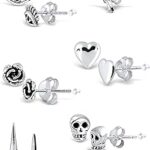 Lot de 6 paires de boucles d'oreilles en argent sterling à mélanger