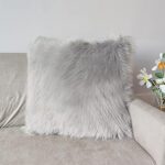 Housses de coussin en fausse fourrure 18x18 pouces, housse de coussin de luxe