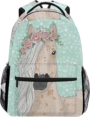 Sacs à dos scolaires grand sac d'étudiant de cheval de fleur