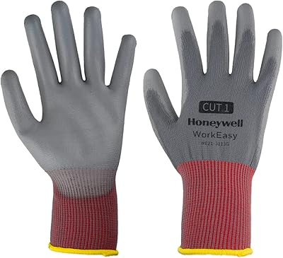 Gants de travail de sécurité en polyuréthane honeywell work easy 13g gy