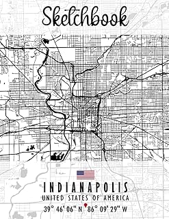 Carnet de croquis : carnet de croquis indianapolis map usa | excellent cadeau