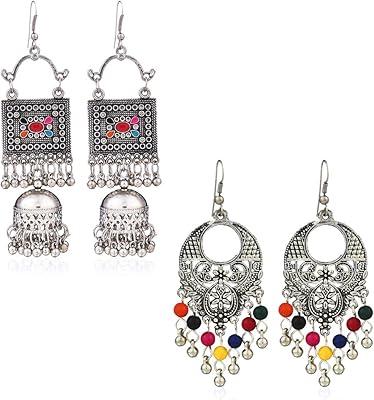 Une paire d'élégantes boucles d'oreilles en argent oxydé pour femmes de yellow chimes
