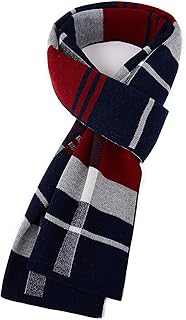 Écharpe d'hiver en laine mérinos pour hommes écharpe longue classique chaude douce