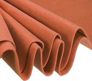 Feuilles de tissu en feutre doux acrylique patikil feuilles d'artisanat en fibre marron