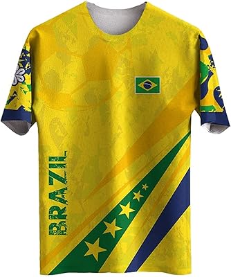 T-shirt des fans de l'équipe nationale de football du brésil, maillot de la coupe