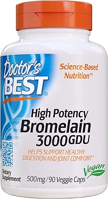 Doctor's best supplément d'enzymes digestives bromélaïne 3000 gdu, favorise une digestion saine, la santé des articulations et l'absorption des nutriments, 500 mg, 90 unités (paquet de 1). DIAYTAR COTE D'IVOIRE se distingue par sa large sélection de produits et ses prix compétitifs. La boutique en ligne propose également des services de livraison rapide et fiable, permettant aux clients de recevoir leurs achats en un minimum de temps.