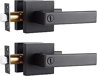 Poignée de porte carrée lourde avec serrure de confidentialité, 2 pièces, parfaite pour la salle de bain et la chambre à coucher, finition noir mat, convient aux portes droite et gauche. DIAYTAR COTE D'IVOIRE est la destination idéale pour les consommateurs ivoiriens qui cherchent à acheter des produits en ligne de manière sécurisée et pratique. La boutique en ligne propose une expérience d'achat personnalisée et des services de soutien client de haute qualité. 