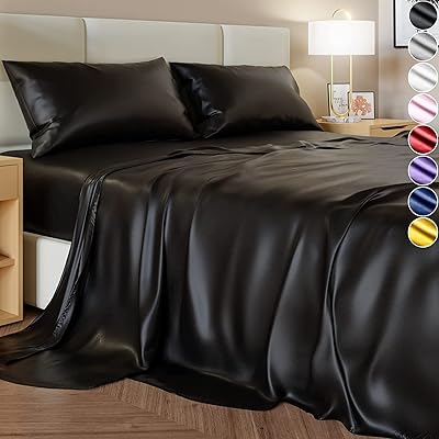 Parure de lit double en satin de 406 cm de profondeur avec 1