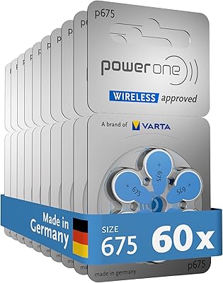 Pile pour aide auditive power one taille 675 de power one, sans mercure