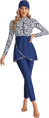 Maillot de bain 3 pièces pour femme, couverture complète, modeste, grande taille, burkini