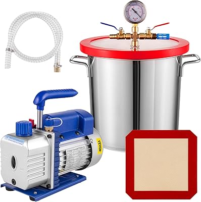 Pompe à vide de 3 gallons, 4 cfm, kit de dégazage époxy