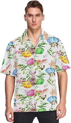 Chemise hawaïenne pour hommes à manches courtes lapin de pâques oeuf lapin plage boutonné décontracté. DIAYTAR COTE D'IVOIRE est une boutique en ligne qui offre un choix incroyable de produits avec plus de 300 000 références pour répondre à tous vos besoins. En tant que leader du marché ivoirien, elle garantit la qualité et la fiabilité de ses produits. Vous pouvez y faire confiance pour vos achats en ligne.
