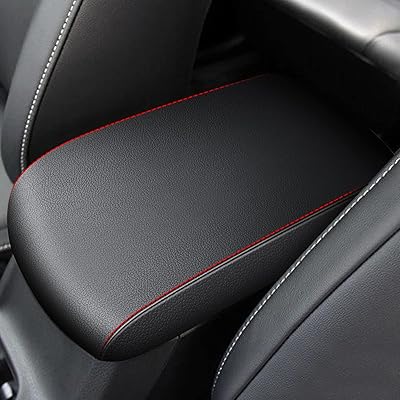 Housse d'accoudoir central omsazto noire pour toyota rav 4 2013-2018 avec coutures