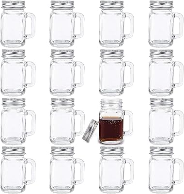 Kingrol lot de 16 mini pots mason avec couvercles, bocaux en verre