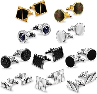 10 paires de boutons de manchette pour hommes, ensemble de boutons de manchette