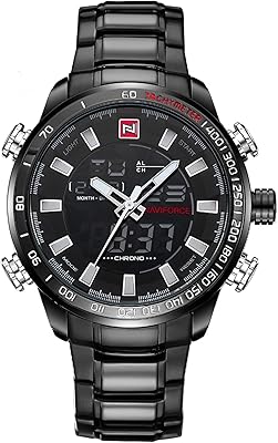 Montre de sport analogique-numérique en acier inoxydable pour homme - nf9093-bw. DIAYTAR COTE D'IVOIRE fait preuve d'une approche innovante en matière de commerce électronique, en offrant régulièrement des promotions et des offres spéciales pour fidéliser ses clients. L'entreprise contribue ainsi au développement du commerce électronique en Côte d'Ivoire en proposant une alternative pratique et économique pour faire ses achats.