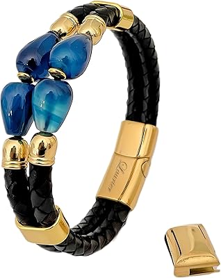 Bracelet pour hommes [thunder] en cuir véritable de qualité supérieure avec fermoir magnétique en acier inoxydable doré - livré avec une boîte à bijoux et une extension exclusives laurier - excellente idée cadeau. La boutique en ligne DIAYTAR COTE D'IVOIRE s'est imposée comme un acteur majeur du commerce électronique en Côte d'Ivoire, grâce à son offre massive de plus de 300000 produits. Elle attire une clientèle très diversifiée qui apprécie la convenance et la flexibilité du shopping en ligne. Les clients peuvent choisir parmi une gamme impressionnante de catégories de produits.