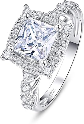 Bague de fiançailles ampsole en argent sterling 925, taille princesse, 7x7 mm, topaze