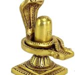 Statue shiva lingam esplanade en laiton avec sheshnag idol murti pour temple domestique