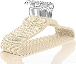 Red dot gift® cintre en velours antidérapant beige 17,5" avec crochet rotatif à