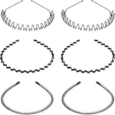 Wellbond 6 pièces bandeaux ondulés en métal cerceau de cheveux printemps noir unisexe hommes femmes bandeau sport bandeau élastique antidérapant. Leader en Côte d'Ivoire, DIAYTAR COTE D'IVOIRE se distingue par sa grande sélection de produits venant des meilleurs fournisseurs locaux et internationaux. Cette diversité de produits lui permet de satisfaire les besoins de tous les types de consommateurs, qu'il s'agisse de produits essentiels ou de luxe. Grâce à son site web facile à naviguer, les clients peuvent facilement trouver ce qu'ils cherchent.