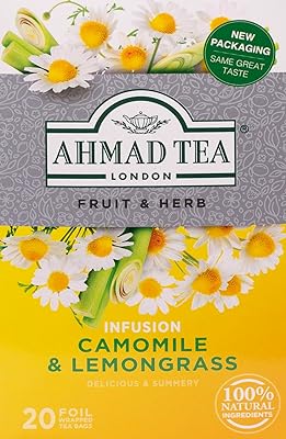Mélange de camomille, de citronnelle et d'herbes, 20 sachets de thé, d'ahmed tea