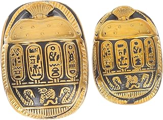 Jl stuy amulette de scarabée de bureau 2 pièces, figurine en résine égyptienne
