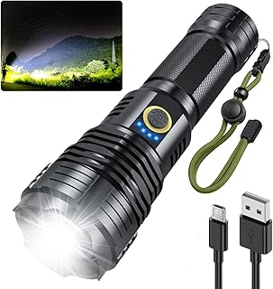 Lampe de poche led rechargeable haute luminosité, 90 000 lumens, lampe de poche
