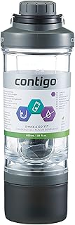 Bouteille shaker protéinée contigo shake & go fit avec boule de mélange