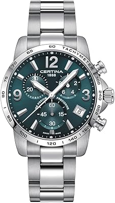 Montre de sport ds podium pour homme par certina, acier inoxydable, quartz suisse