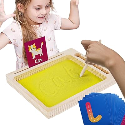 Plateau de traçage de sable 2 pièces - plateau de sable formant des lettres avec porte-carte flash et cartes éducatives | stylo en bois et jeu de sable pour enfants, jouets sensoriels montessori. Avec plus de 300 000 références, DIAYTAR COTE D'IVOIRE propose une expérience shopping unique et personnalisée à ses clients, répondant ainsi aux besoins spécifiques de chaque consommateur.